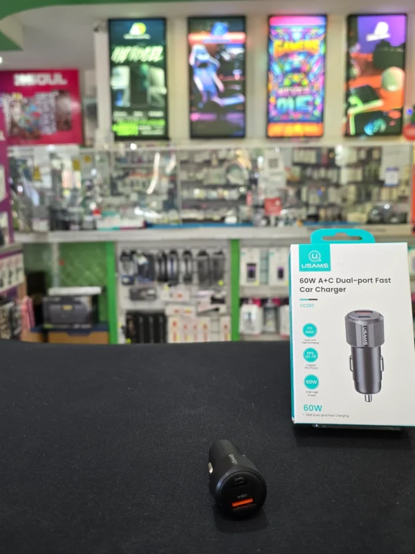 Base de Carga Auto USB + C Usams CC283 60W