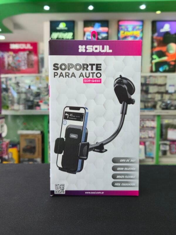 Soporte para auto soul sopapa brazo flexible sop Q-450