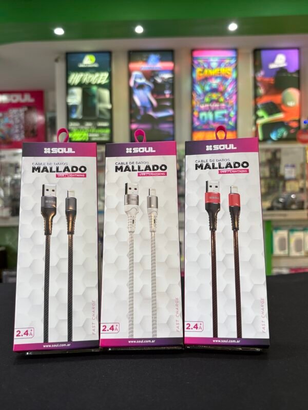 Cable USB iPhone SOUL Mallado 2.4A