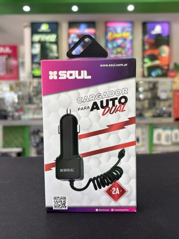 Cargador Auto Lightning Soul Dual 2A