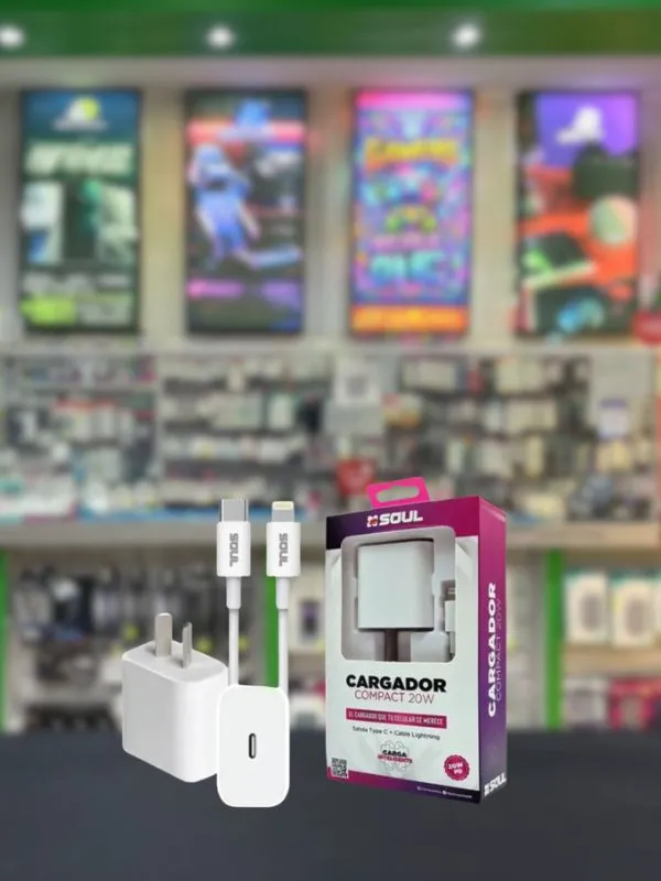 Cargador iPhone SOUL con cable C A lightning 20W