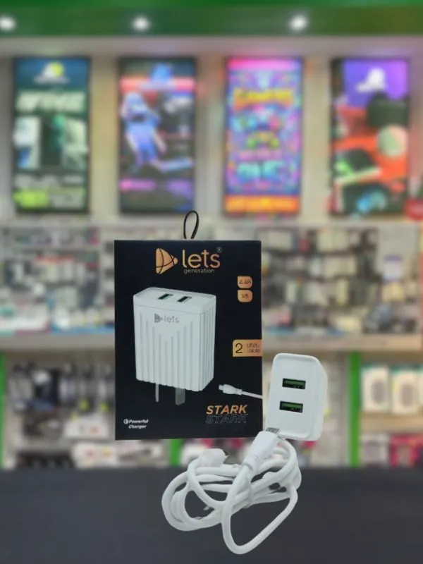 Cargador micro USB Lets con cable USB a v8 y 2 puertos USB 4.4A