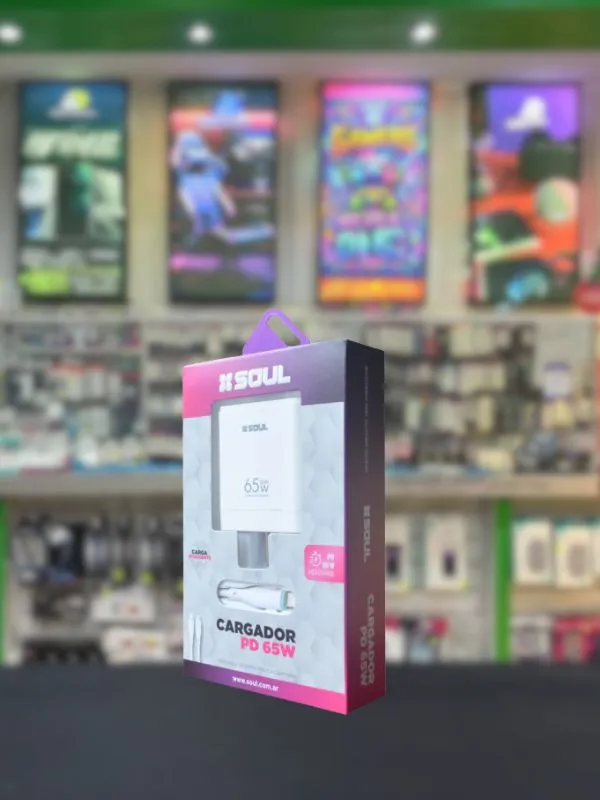Cargador iPhone SOUL con cable C/ Lightning y base USB +C 65W