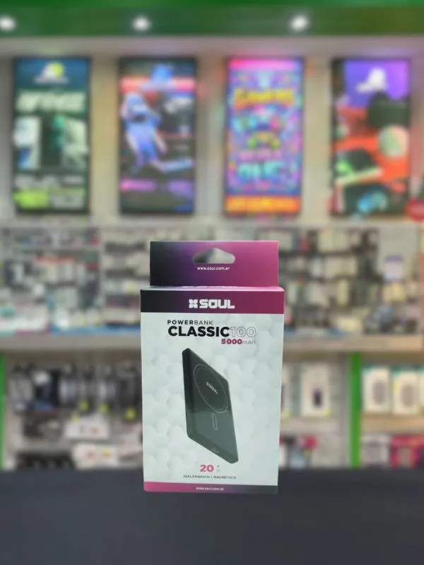 Cargador inalámbrico magnético portátil soul classic 100. 5000mAh 20w.