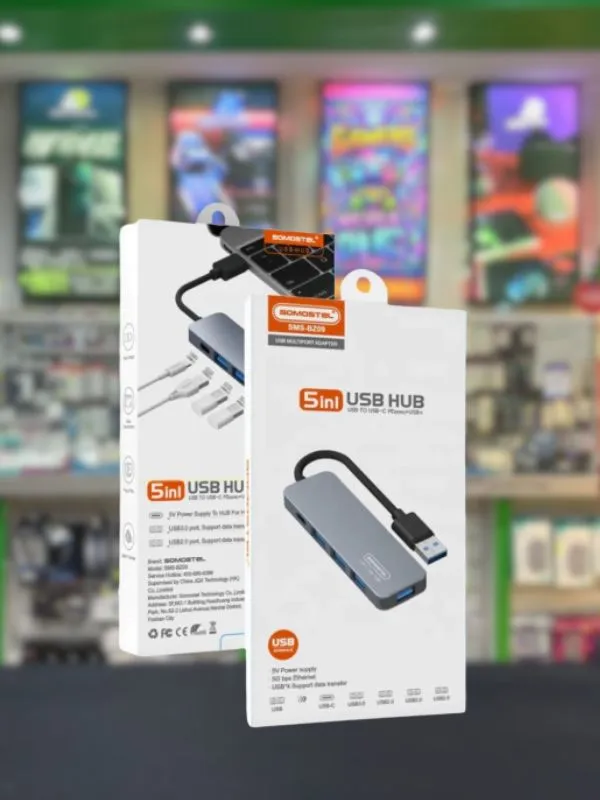Hub USB Somostel SMS-BZ09 5 en 1 USB A + C PD60W + 4 USB