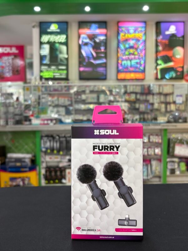 Micrófono Corbatero Soul Furry tipo c Dual