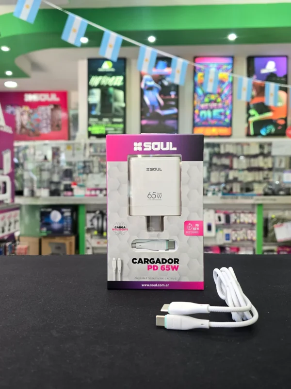 Cargador Completo Soul PD 65w Base + Cable tipo c a c