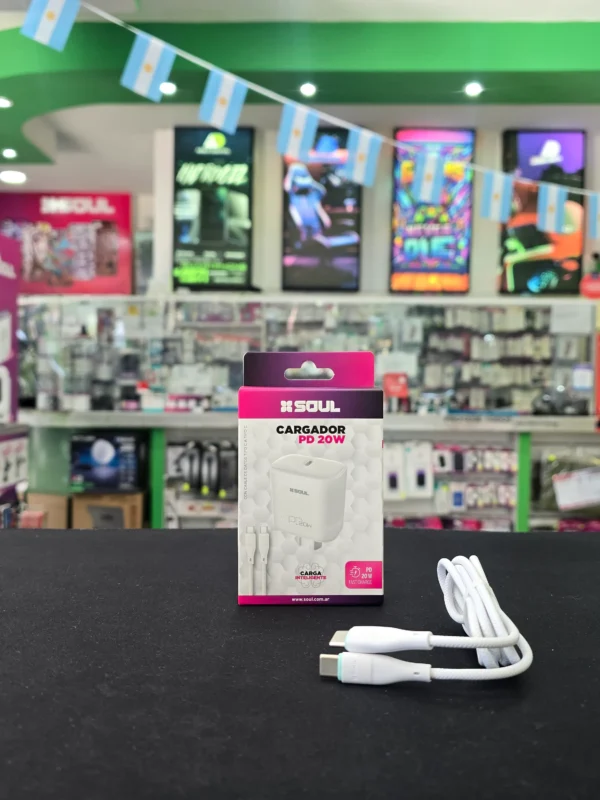 Cargador Completo Soul PD 20w Base + Cable tipo c a c