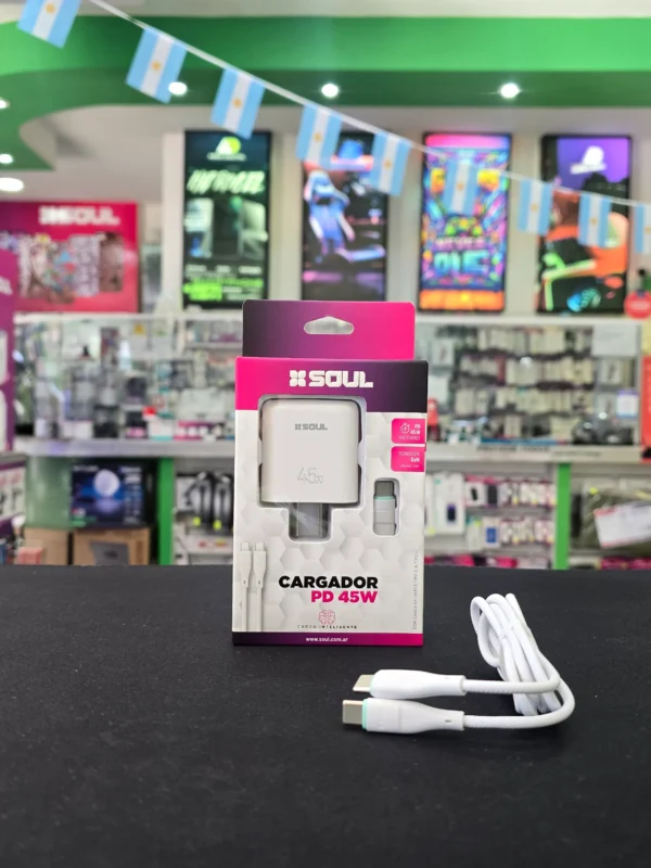 Cargador Completo Soul PD 45w Base + Cable tipo c a c