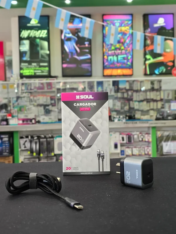 Cargador Completo Soul Silver PD 20W USB-C a USB-C