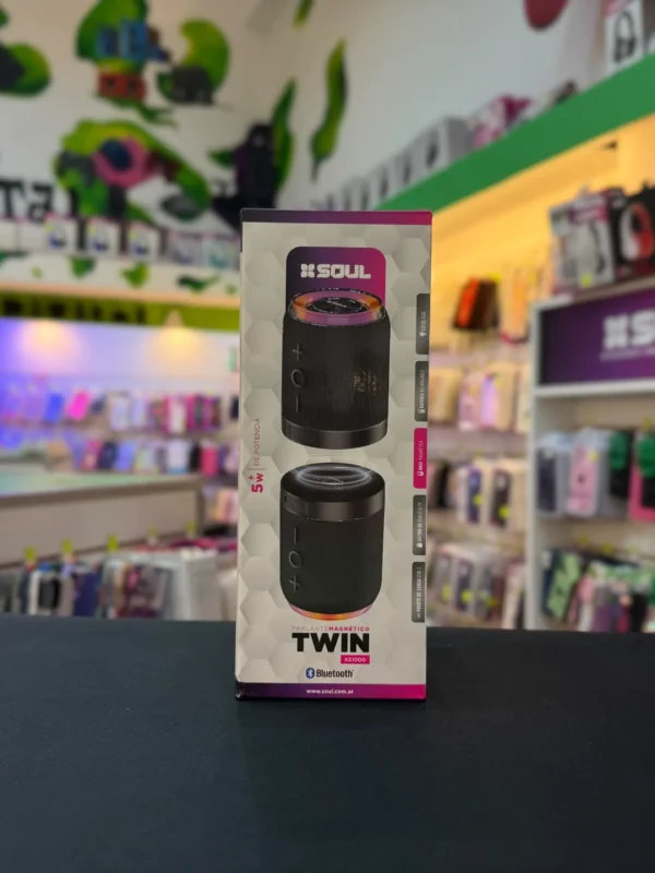 Parlante Magnético Bluetooth SOUL Twin XS1000 5W con Luces LED