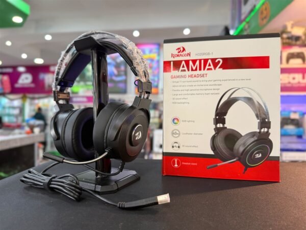 Auriculares redragon lamia 2 H320RGB-1 junto a su caja