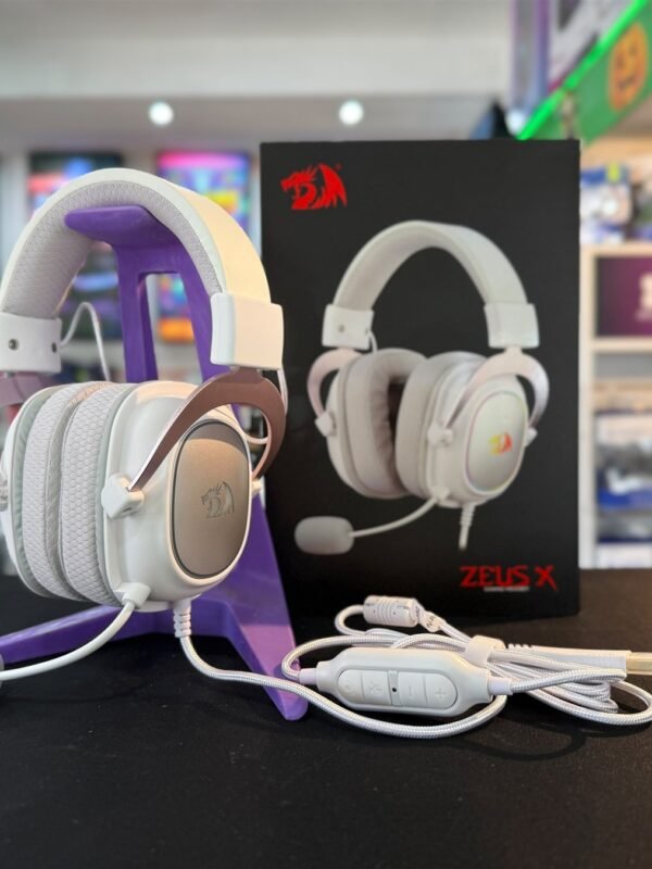 Auriculares redragon zeus x H510W-RGB junto a su caja